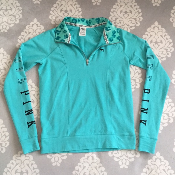 Pink Victoria's Secret -Teal/Turquoise Quarter Zip - Picture 4 of 8